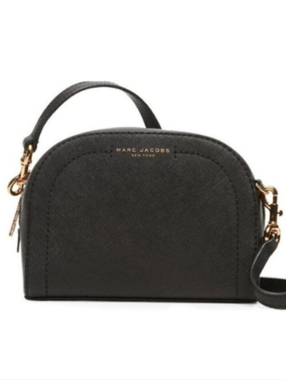 MARC JACOBS Playback Black Leather Crossbody Shoulder Bag Gold Hardware